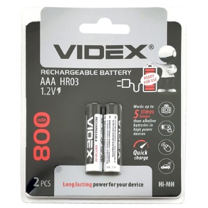 Аккумуляторы Videx AAA R3 по 2 шт(мизинчиковые) 800mA/цена за 1 бат. - фото