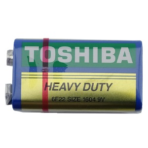 6F22 Батарейки Toshiba HD 9V сольові крона по 1шт/ціна за 1 бат. - фото