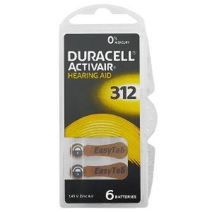 Батарейки Duracell PR-41/ZA 312 1.4v (слуховой аппарат) по 6шт/цена за 1 бат. - фото