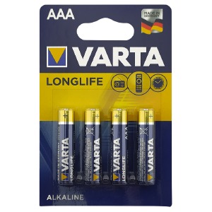 LR03 Батарейки Varta Longlife щелочная Alkaline по 4шт (мизинчиковые)/цена за 1 бат. - фото