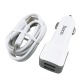 АЗУ iPhone Lightning Hoco Z23 2.4А/12W/2USB белое 1м - фото 1
