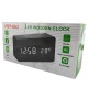 Часы настольные с будильником VST-862-4 в виде черного дерев.бруска с зеленой подсветкой - фото 1
