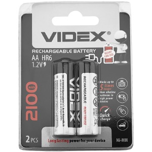 Аккумуляторы Videx AA R6 по 2 шт(пальчиковые) 2100mA/цена за 1 бат. - фото
