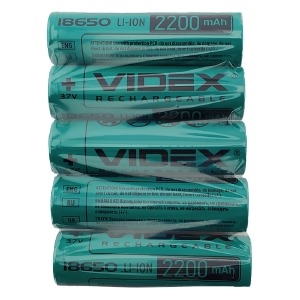 Аккумулятор 18650 Videx 2200mA бытовой по 5 шт/цена за 1 бат.  - фото