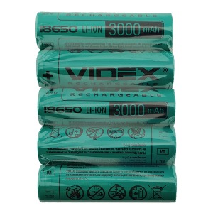 Аккумулятор 18650 Videx 3000mA по 5 шт/цена за 1 бат. бытовой - фото