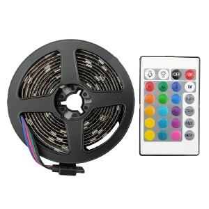 LED лента 5050 RGB/7 colors/2м/от USB/работает от Power Bank/пульт - фото
