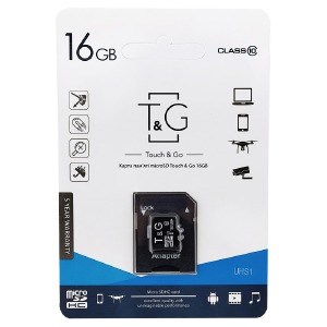 Карта памяти Micro SD 16GB (10) (+adapter) T&G UHS-I - фото