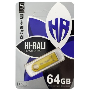 USB 64GB 2.0 Hi-Rali Shuttle series золотая - фото