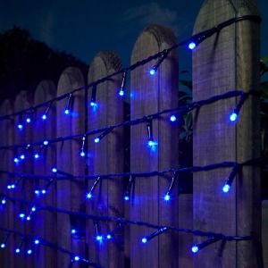 Гирлянда нить 300 LED 20м синий свет на черном проводе G-289 (гарантия 1нед.) - фото