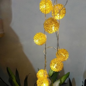 Гирлянда шарик желтый свет, 10LED 2м G-808 (гарантия 1 нед.) - фото