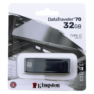 USB 32GB 3.2 Kingston Data Traveler 70 Type-C черная (ТОЛЬКО Type-C ) - фото