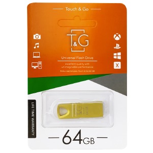 USB 64GB 2.0 T&G 117 Metal золотая - фото