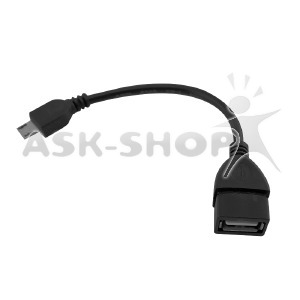 OTG-cable USB (мама)-MicroUSB (папа) черный - фото