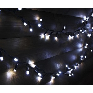 Гирлянда нить 600 LED/40м/на зеленом проводе/холодный белый G-801 (гарантия 1нед.) - фото