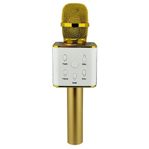 Караоке микрофон Q7 золотой (коробка примята) - фото