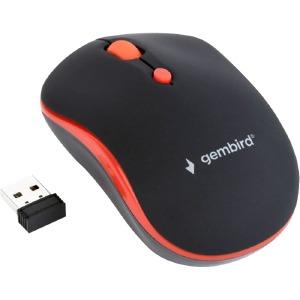 Компьютерная мышка беспроводная Gembird MUSW-4B-03R 4 кнопки/USB 2.4GHz/800-1600DPI черно-красная - фото