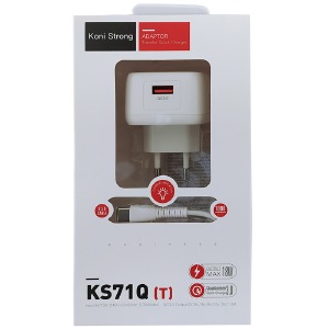 СЗУ Type-C Koni KS71QT 3А-1USB QC3.0 2в1 белое 1м - фото