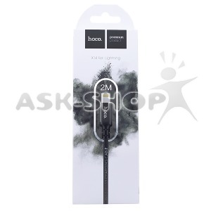 Кабель iPhone Lightning Hoco X14 2.4A тканевой черный 2м (33) - фото