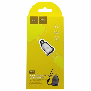 OTG-Адаптер USB (мама) - MicroUSB (папа) Hoco UA10 стальной - фото