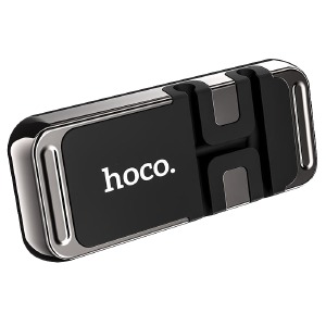 Автодержатель магнитный Hoco CA77 (клеевая основа) черно-серый   - фото