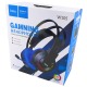 Наушники компьютерные Hoco W105 USB/2x3.5/LED RGB подсветка синие 2,3м - фото 1