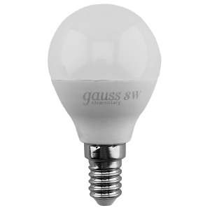 LED лампочка шар G45 E14 8W Gauss Elementary 3000K 2года гарантии - фото