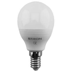 LED лампочка шар G45 E14 8W ETRON ELP-044 4200K 1год гарантии 220V - фото