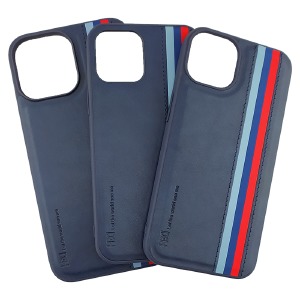 Накладка Leather Case iPhone 13 Pro темно-синяя# - фото