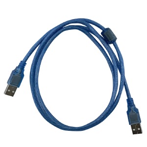 Кабель USB-USB (папа-папа) синий 1,5м  - фото