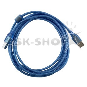 Кабель USB AM-BM (Printer) синий 3м - фото