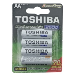 Аккумуляторы Toshiba AA R6 по 4 шт(пальчиковые) 2600mA/цена за 1 бат. - фото