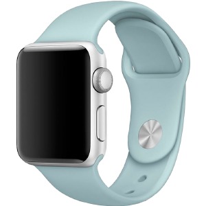 Ремешок для Apple Watch 42/44/45mm силиконовый нежно-голубой L - фото