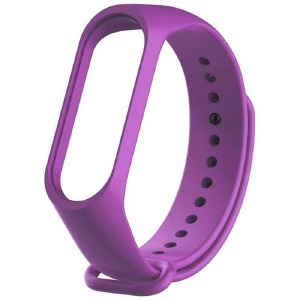 Ремешок для фитнесс браслета Mi Band 3/4 цветной однотонный фиолетовый - фото