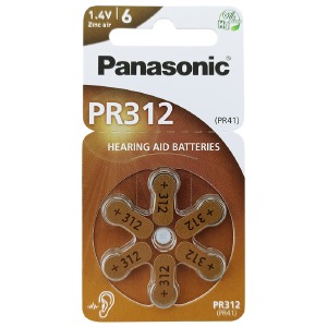 Батарейки PR-41/V312/ZA312 Panasonic 1.4v (слуховой аппарат) по 6шт/цена за 1 бат. - фото