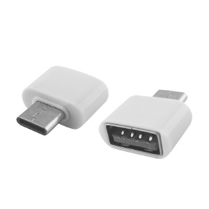 OTG-Адаптер USB (мама)-Type-C (папа) белый - фото