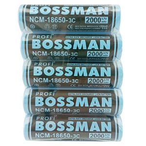 Аккумулятор 18650 Bossman Profi 2000mA бытовой 3.7v 3C по 5 шт/цена за 1 бат. - фото