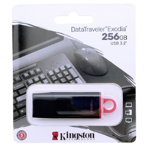 USB 256GB 3.2 Kingston DataTravel Exodia черно-розовая - фото
