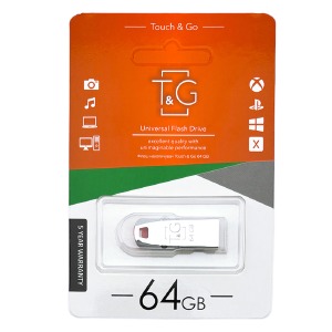 USB 64GB 2.0 T&G 115 metall series Хром - фото