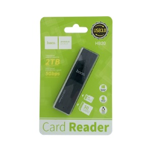 Card-reader Универсальный All in one Hoco HB20 SD/TF/USB 3.0 черный - фото