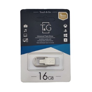 USB 16GB 2.0 T&G 104 USB+Type-C стальная - фото