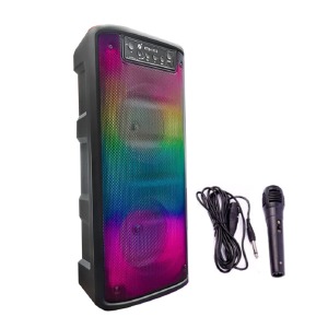 Колонка чемодан KTS-1713 Bluetooth 52x23x20 см USB/TF/BT/FM/AUX/RGB/микрофон черная - фото