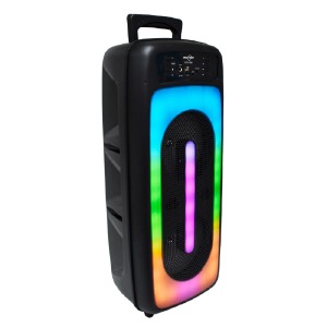Колонка чемодан GTS-1556 Bluetooth 58x24x18 см USB/TF/BT/FM/AUX/RGB/микрофон черная - фото