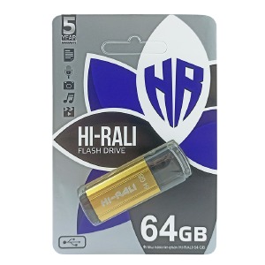 USB 64GB 2.0 Hi-Rali Stark series золото - фото