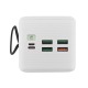 Power bank/Павербанк 50000mA Gerlax GP-524P 4USB/3A/PD20W/22.5W/QC3.0/ліхтарик/LED дисплей/кабель 2в1 (Type-C/Lightning) білий - фото 3