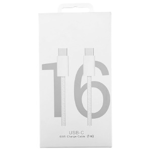 Кабель Type-C to Type-C Apple 16 Pro Max 60W (L) білий 1м в уп. - фото