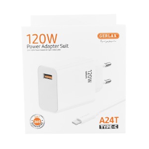 МЗП Type-C Gerlax A24T 3A/QC3.0/120W білий - фото
