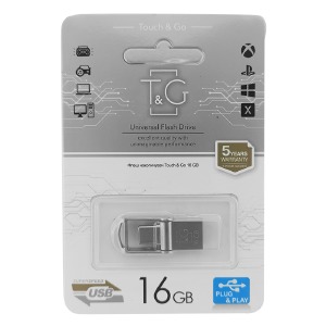 USB 16GB 2.0 T&G 104 USB+Type-C сталева (коротка) - фото