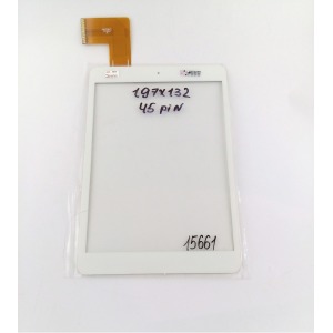 Сенсор (Touchscreen) под планшет 197*132 мм, 45 pin,белый Bravis NP844/Mystery MID-783G/Oysters T82/Turbopad 704, FM801701KC... - фото