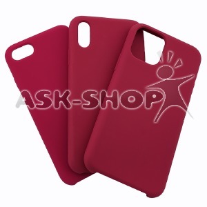 Силикон iPhone 11 Pro "Soft touch" Original Red raspberry (37) лого - фото