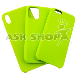 Силикон iPhone 5 "Soft touch" Original Lime green (31) лого - фото